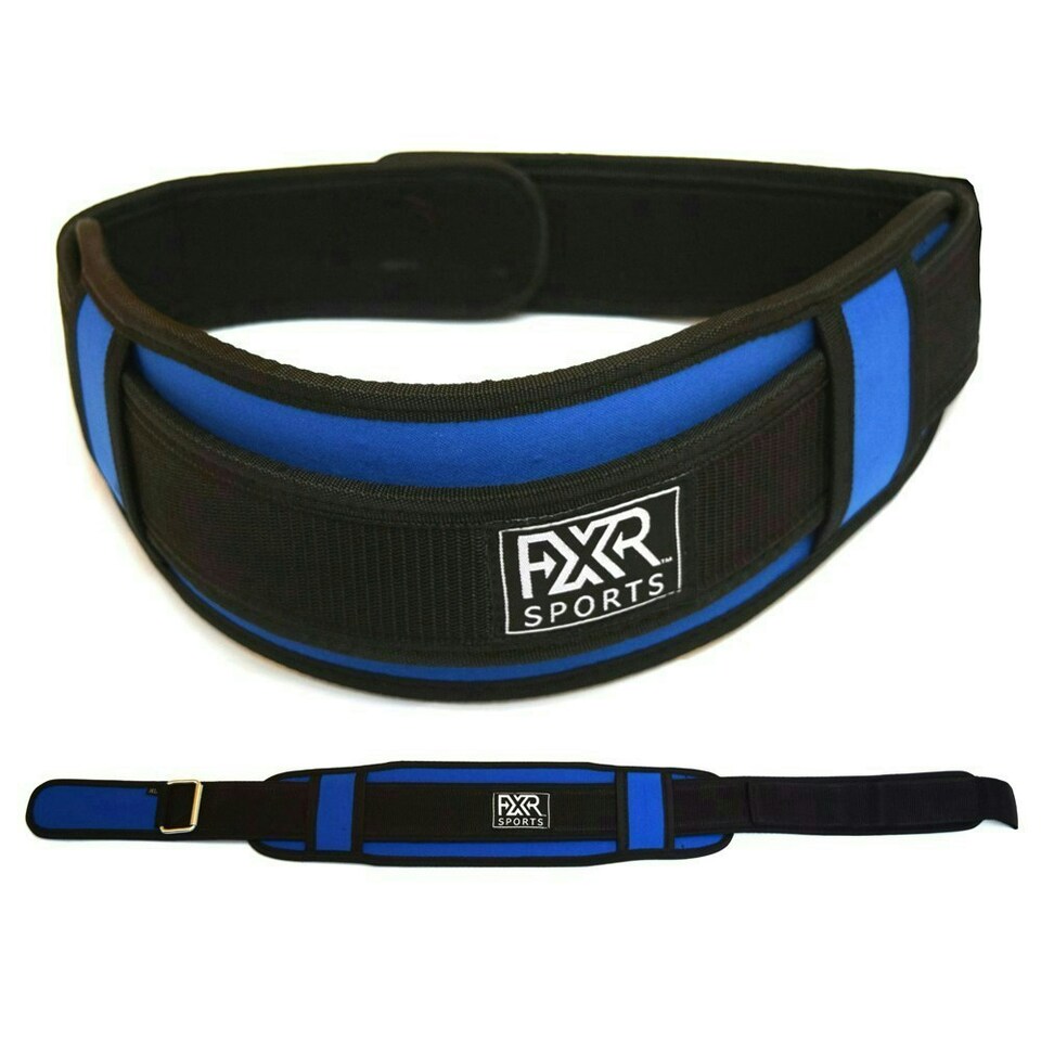 Blue Nylon Weightlifting Belt Black | M