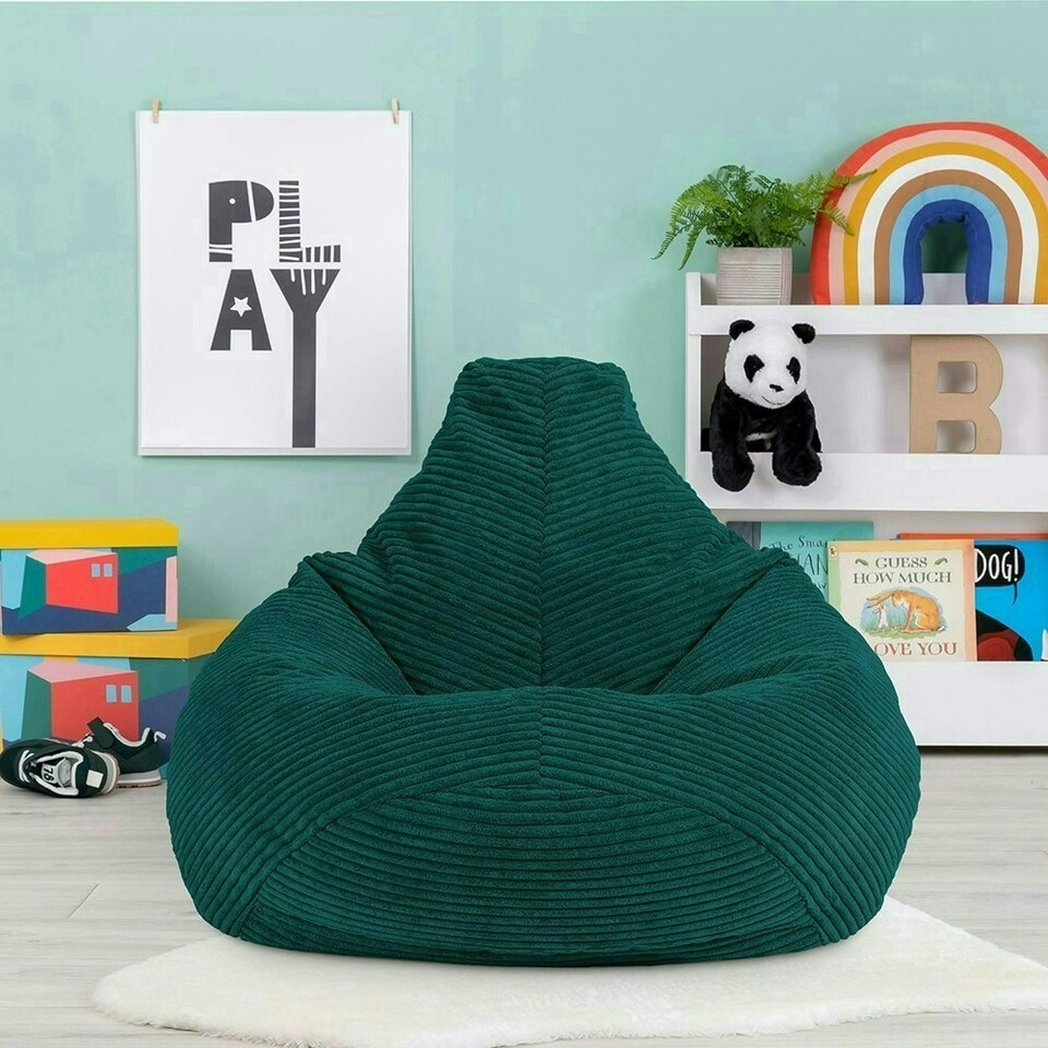 image 1 of icon Dalton Kids Beanbag Corduroy Teal Set of 2 Green
