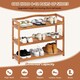 image 4 of COSTWAY 3-Tier Wood Shoe Rack Solid Shoe Storage Shelf Brown