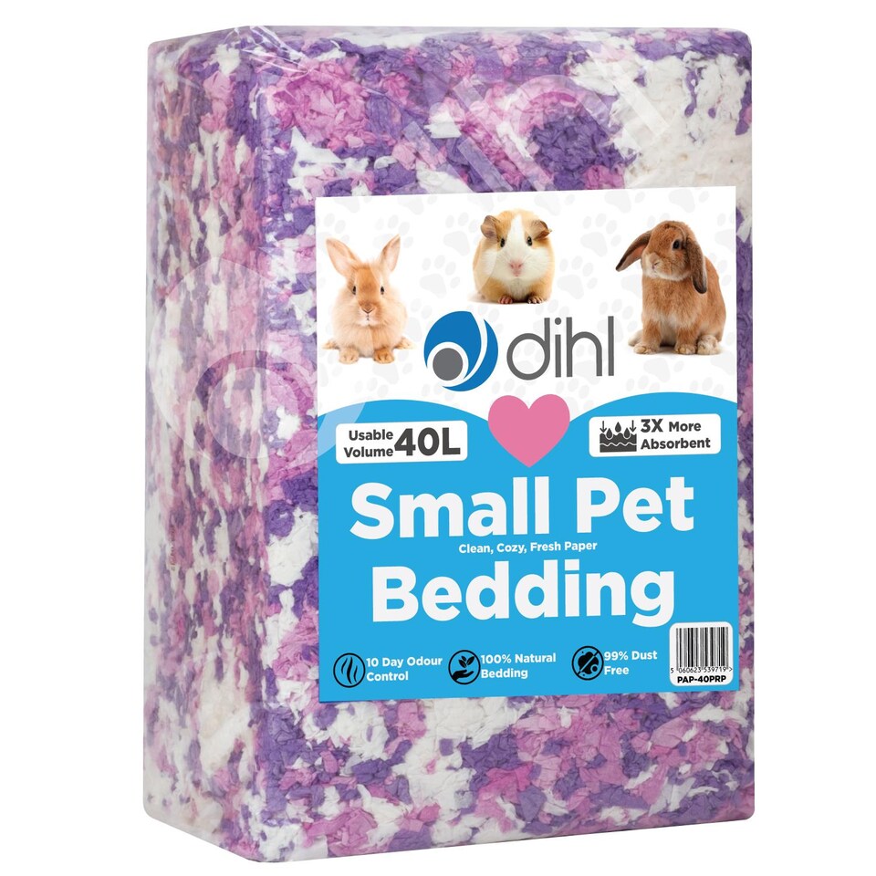 Dihl 40L Paper Animal Pet Paper Bedding - Purple & White