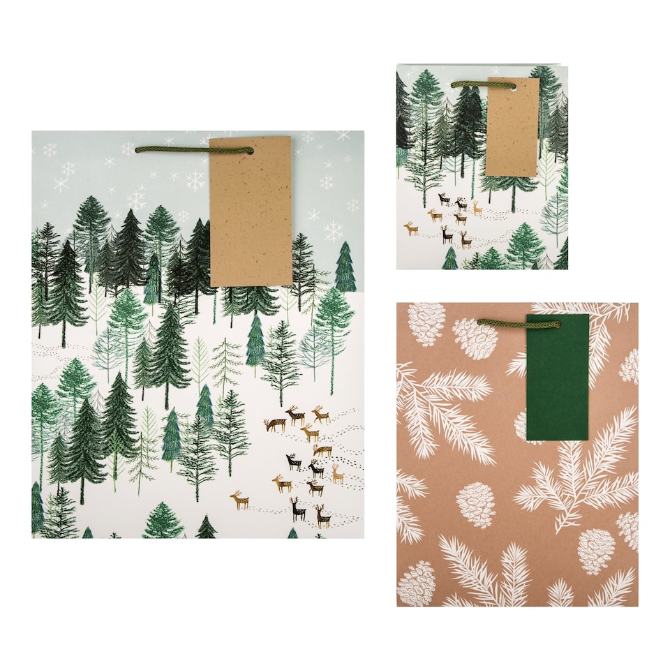 image 1 of Hallmark Pack Of 3 Christmas Gift Bags - 3 Sizes 3 Festive Designs