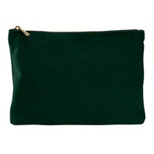 Bagbase Plain Velvet Pouch | Green | Dark Emerald | L | 1
