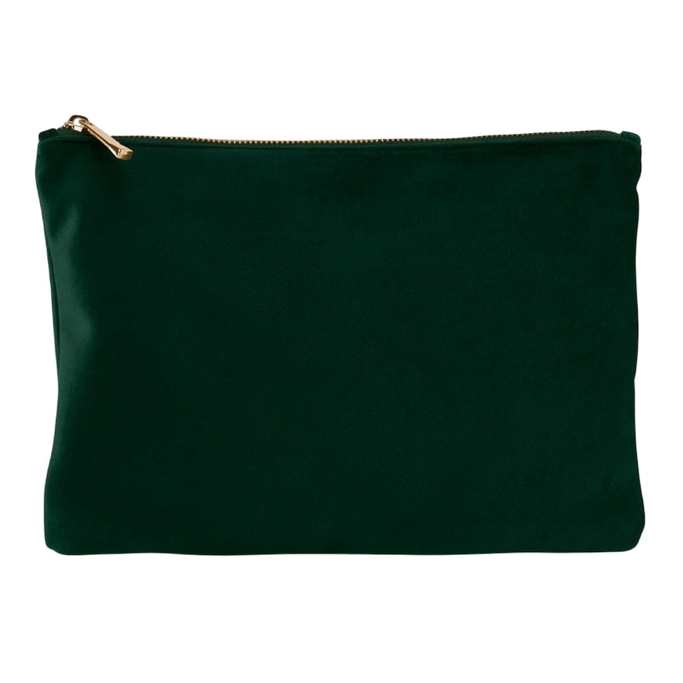 image 1 of Bagbase Plain Velvet Pouch | Green | Dark Emerald | L | 1