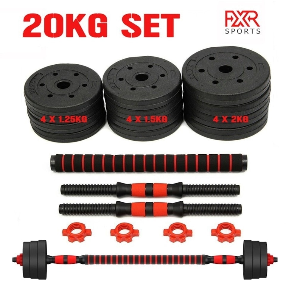 image 1 of 20KG Adjustable Dumbbell Barbell Set