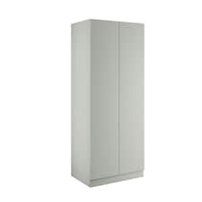 Slab Light Grey Double Wardrobe with Single Rail Grey
