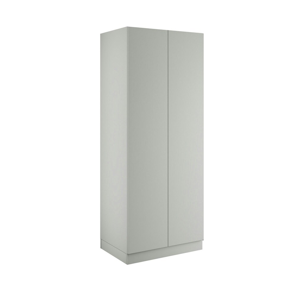 image 1 of Slab Light Grey Double Wardrobe with Single Rail Grey