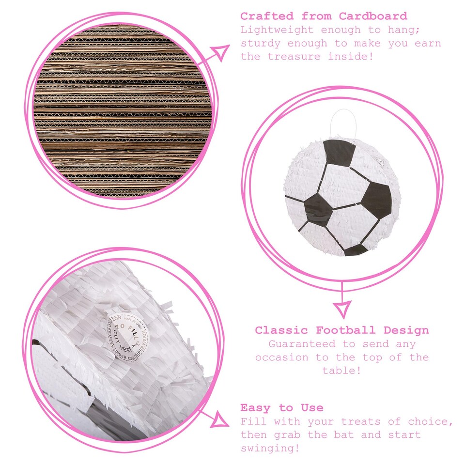 image 1 of Fax Potato 3pc Football Pinata Set with Stick & Blindfold - Multi Stick