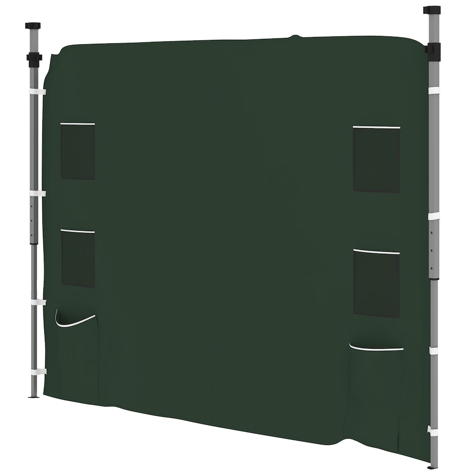 image 1 of Outsunny Gazebo Side Panel, Canopy Sidewall Panel with 4 Mesh Bags and 2 Storage Pockets for 3 x 3 m Straight Leg Pop Up Gazebos, 1 Pack Sidewall Only, Green