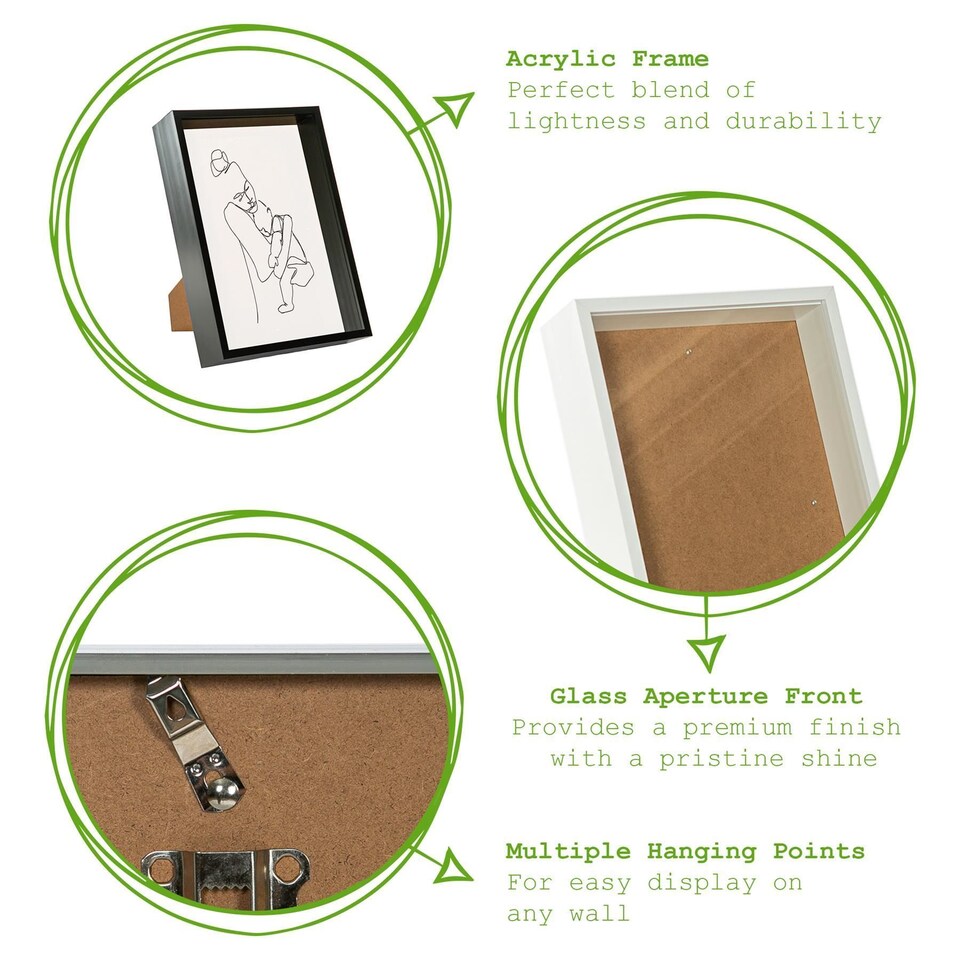 image 1 of Nicola Spring Deep Box Photo Frame - A4 (8 x 12") - White