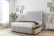 image 3 of Sloomy Boston Gold Silver Plush Divan Bed With Mattress No Drawers With 26" Strutted Headboard & 12" Matching Footboard 3' Single | Silver | Silver | Single | 1