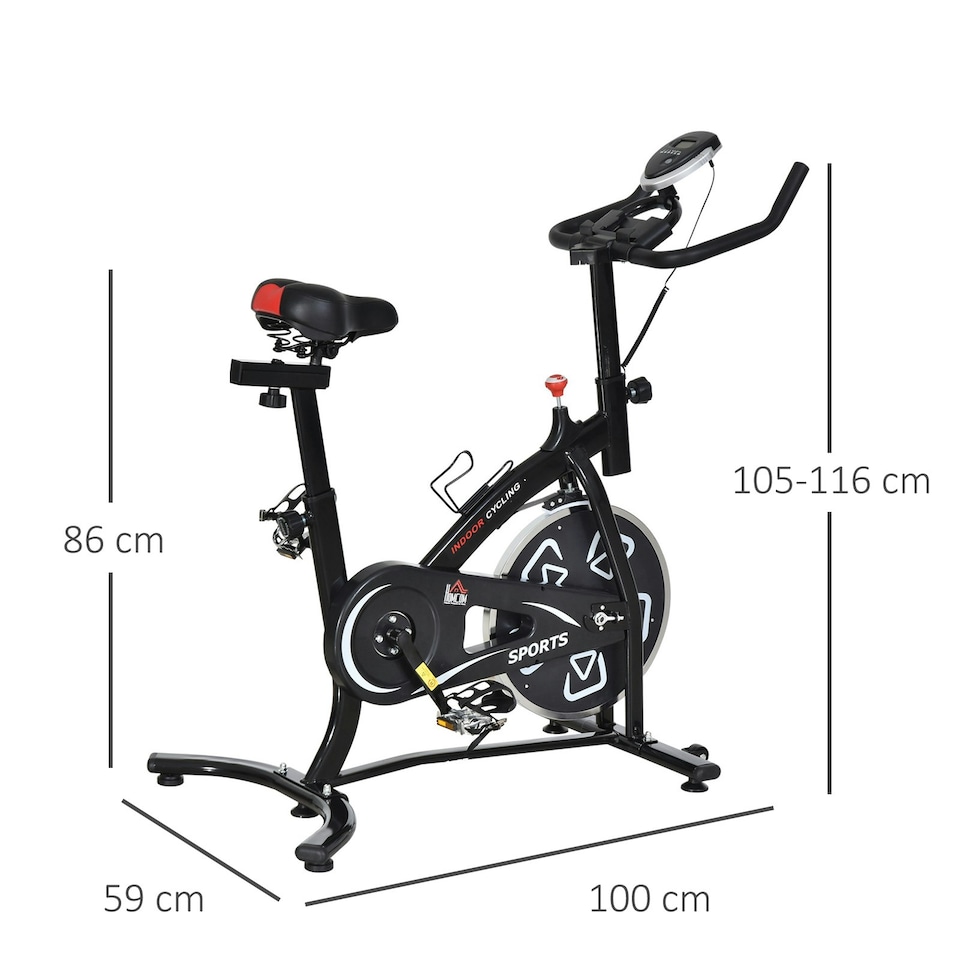 image 1 of HOMCOM Exercise Training Bike Indoor Cycling Bicycle Trainer LCD Monitor