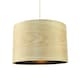 image 3 of Designer Bamboo Wood Effect Round Lamp Shade with Inner Black Lining Brown