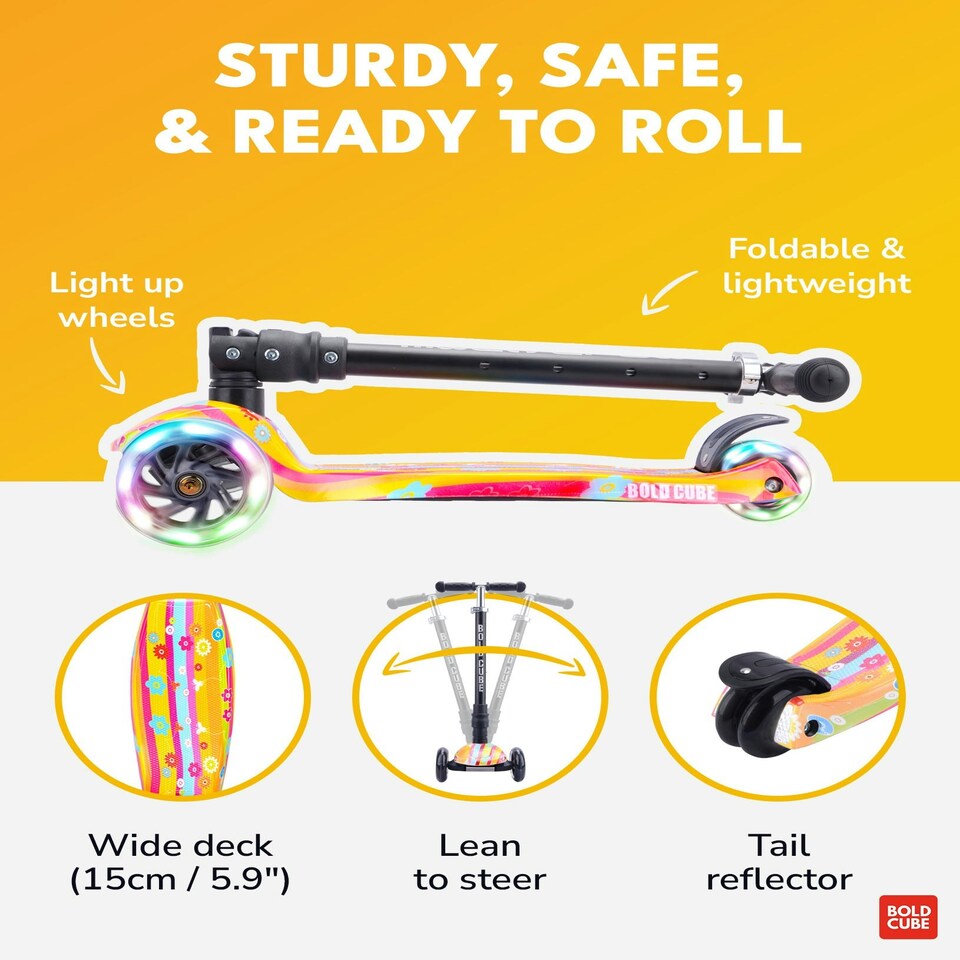 image 1 of BOLDCUBE x Flower Power - Big 3 Wheel Scooter