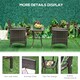 image 5 of Outsunny Rattan Bistro Set Garden Chair Table Patio Outdoor, Brown