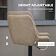 image 4 of HOMCOM Bar Stools Set of 2, Adjustable Bar Chairs 360 Degree Swivel, Khaki