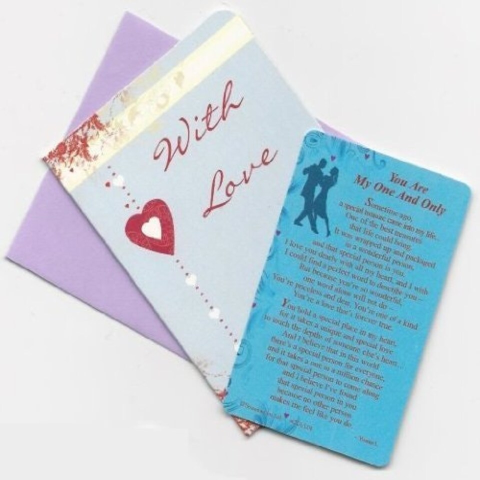 image 1 of Sentimental Keepsake Wallet / Purse Card You Are My One and Only