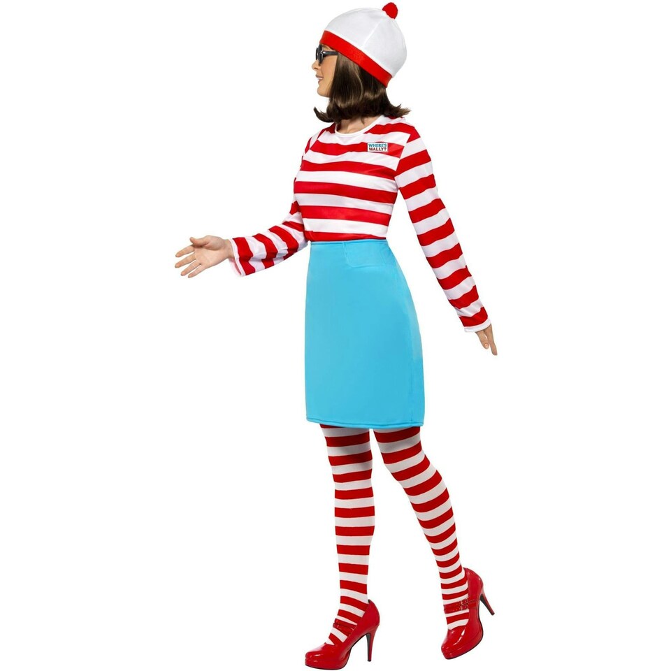 image 1 of Wheres Wally? Womens/Ladies Wenda Costume Set - White/Red/Blue - XS XS