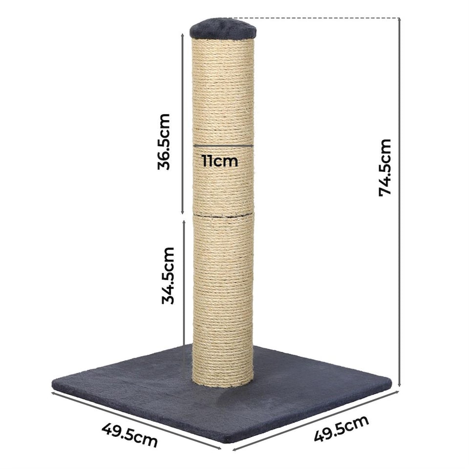 image 1 of Skylos Tall Cat Scratching Post Natural Sisal Pole Heavy Duty Base Toy