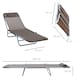 image 3 of Outsunny Folding Sun Lounger for Garden, Texteline Reclining Sun Bed with 5 Position Adjustable Backrest, Headrest, Portable Garden Lounger Recliner Chair for Beach, Patio, Camp, Coffee
