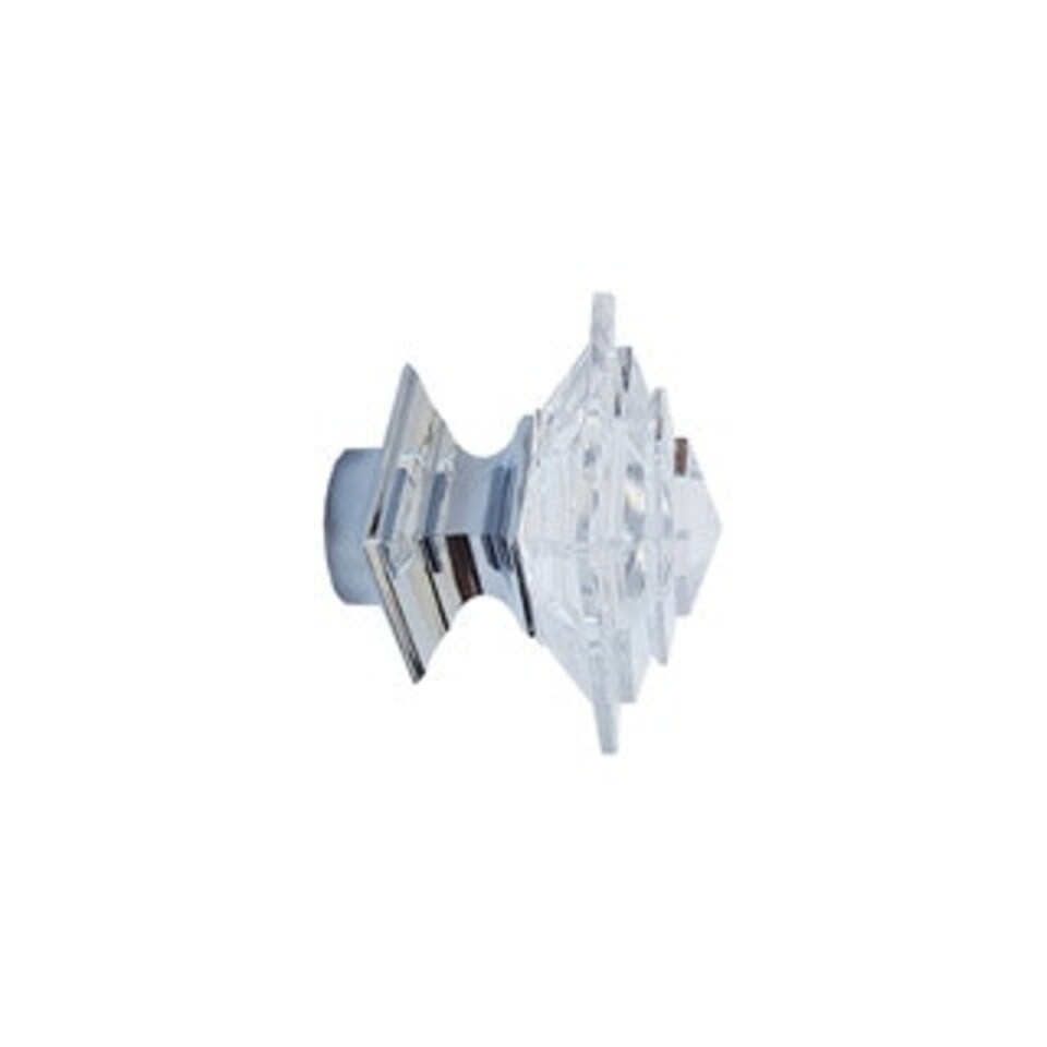 image 1 of 35mm Fixed Length Metal Curtain Pole Set Chrome Luxe Aztec Finial 220cm | Silver | Silver