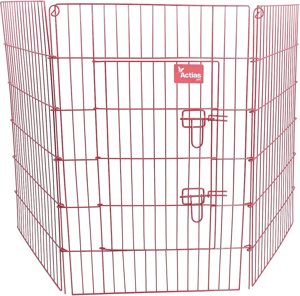 image 1 of Actiaspet Pink Metal Drop Pin Play Pen Available in 4 Different Sizes (Pink, Large, 8)