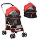 image 6 of PawHut 3 In 1 Pet Stroller, Detachable Dog Cat Travel Carriage - Red