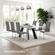 image 8 of Dining Chairs - cantilevered, high backrest, flat steel frame - Set of 4 Grey