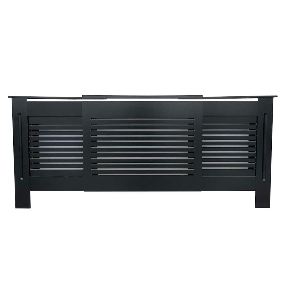 image 1 of Stylish MDF Black Horizontal Design Radiator Cover - Adjustable