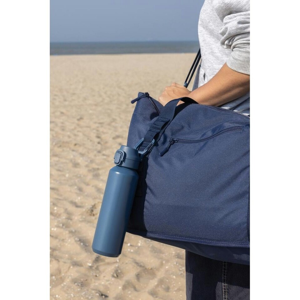 image 1 of XD Collection Via Lockable Recycled Stainless Steel 600ml Sports Bottle - Navy - One Size