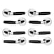 image 1 of Cambridge Metal Lever Latch Door Handles Set Rose Internal, External | Silver | 4x Polished Nickel Rose