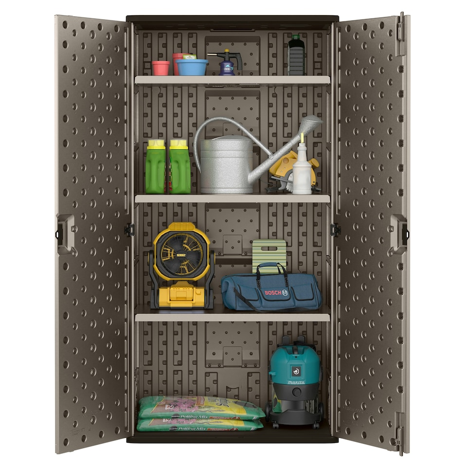 image 1 of Suncast Haven Mega Tall Storage Cabinet | Grey