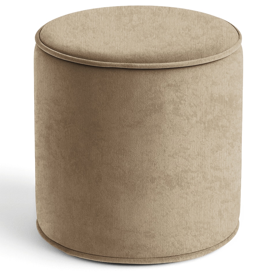 image 1 of Round Shape Velvet Bean Bag Pouffe Foot Rest - 40cm Cream