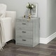 image 3 of Ash Grey 3-Drawer Bedside Table Brown | Accent Colour: Oak