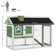 image 7 of PawHut Rabbit Hutch, Guinea Pig Hutch 2 Tiers Outdoor w/Tray & Ramp, Green