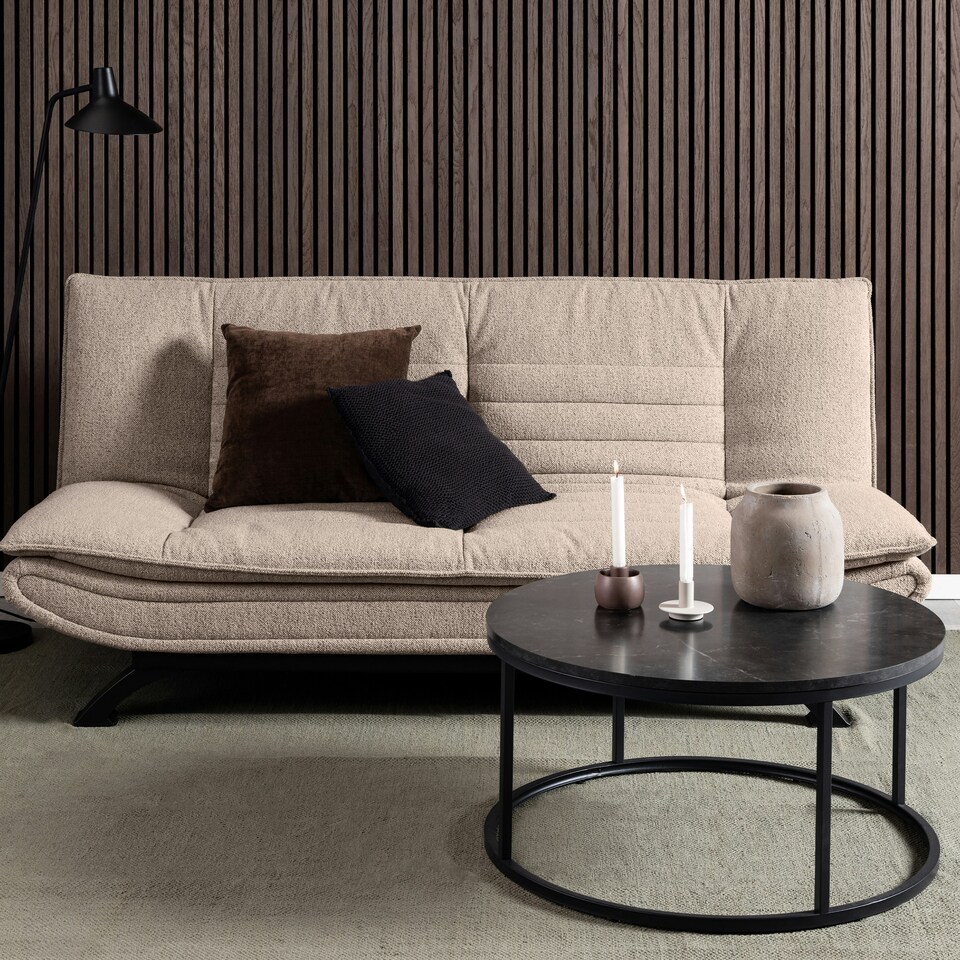 image 1 of Spiro Coffee Table with Black Marble Melamine Top & Black Legs