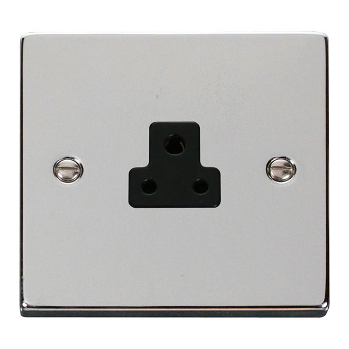 SE HOME Polished Chrome 1 Gang 2A Round Pin Socket Chrome Polished Chrome
