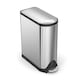 image 1 of Simplehuman 40L Slim Butterfly Recycling Kitchen Pedal Bin, Brushed Stainless Steel