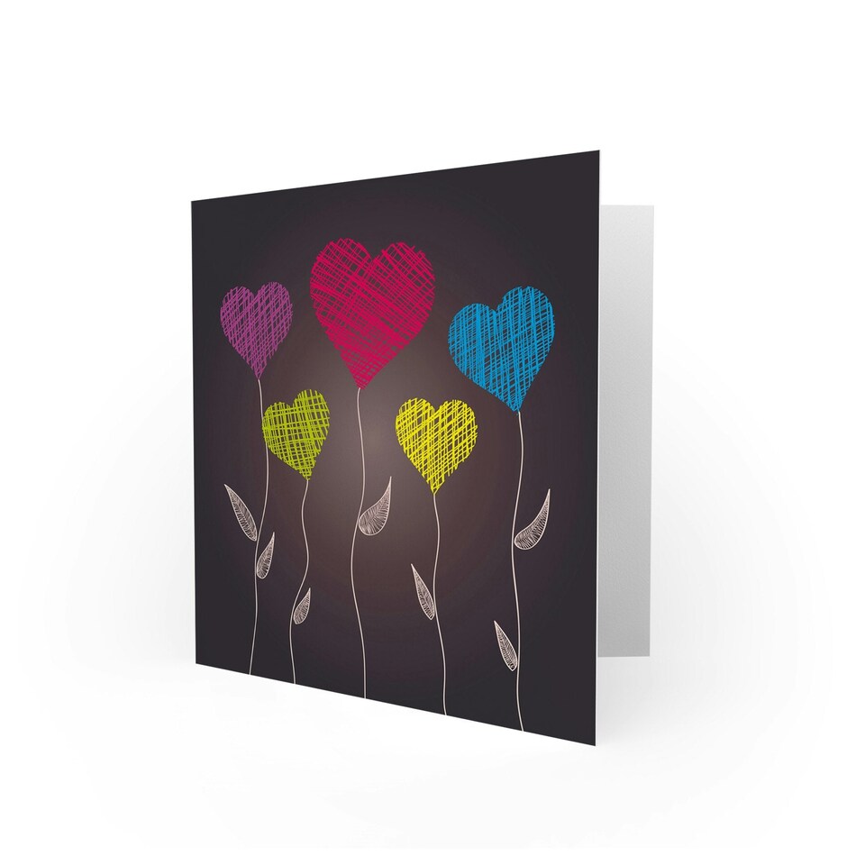 image 1 of Love Heart Balloons Romance Anniversary Valentines Day Card