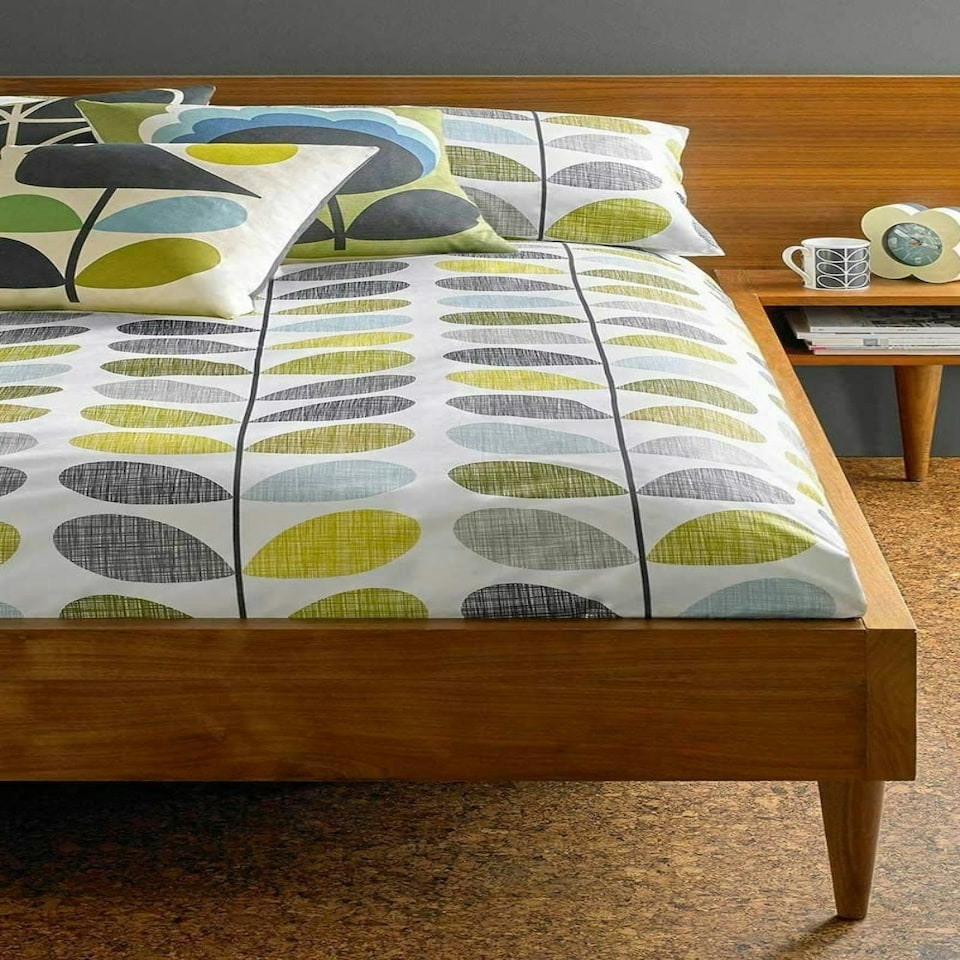 image 1 of Orla Kiely Scribble Stem Duck Egg Housewife Pillowcase Pair Blue