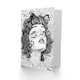 image 2 of Manic Pixie Girl Trippy Black White Line Portrait Birthday Greeting Card