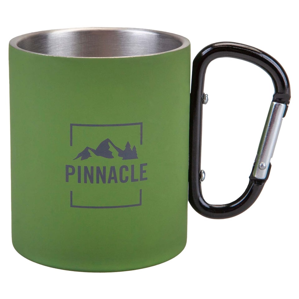 image 1 of PMS Carabiner Handle Mug Classic Style Rubberised Finish Green