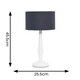 image 3 of ValueLights Victoria White Wood Traditional Stem Table Lamp with Navy Blue Fabric Drum Shade