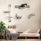 image 6 of PawHut 4 Piece Cat Wall Furniture Hammock Ladder Steps Plush Sisal Grey