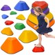image 1 of AIYAPLAY 11-Piece Kids Stepping Stones, Non-Slip Stackable Balance Stones