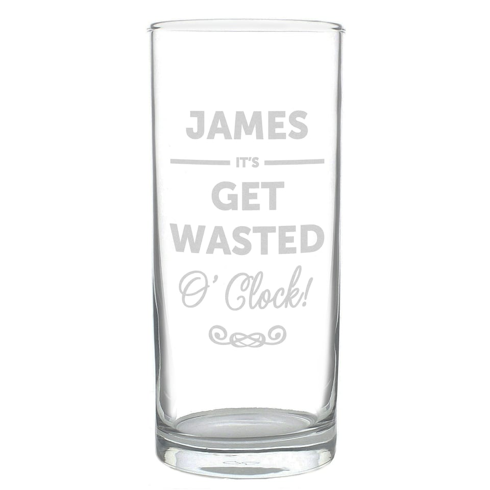 image 1 of Personalised Its...OClock Hi Ball Glass Clear