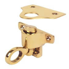 Golden Grace Window Door Fanlight Catch in Solid Polished Brass Finish with Keep and Screws