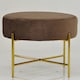 image 3 of Lakeland Furniture Avon Mocha Brown Velvet Gold Leg 1 Foot Stool