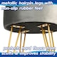 image 4 of Harbour Housewares Set Of 2 Cream Velvet Footstools Round Gold Base Ottomans H40 x D35cm Elegant Seating Set Cream