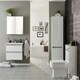 image 2 of Bathroom 2-Drawer Floor Standing Vanity Unit with Basin 500mm Wide - White - (Urban) - Brassware Not Included White