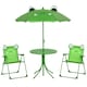 image 6 of Outsunny Foldable Patio Kids Metal Picnic Table w/ Frog Umbrella Green 4-piece